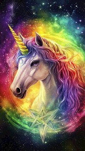 梦幻独角兽的宇宙奇幻景象