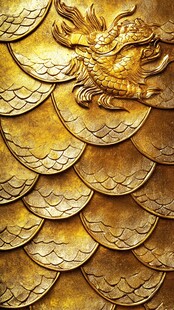 金色龙鳞浮雕艺术图案