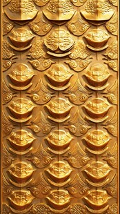 金色元宝浮雕纹理装饰图