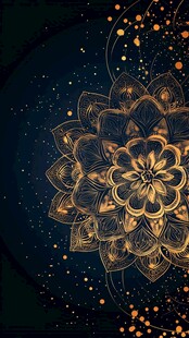 金色曼陀罗花纹神秘背景图