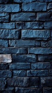 深蓝石砖墙纹理背景