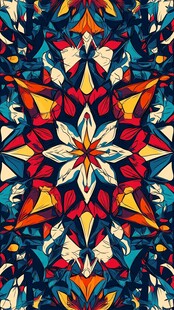 绚丽多彩几何抽象花纹图案