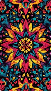 绚丽民族风几何花纹图案