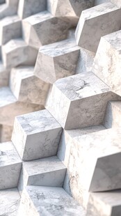 几何石块堆砌的墙面纹理