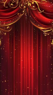 华丽红幕舞台背景装饰