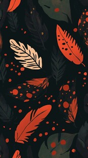 秋日羽毛图案背景设计