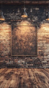 复古砖墙与木质空间展示区