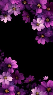 紫色花卉边框背景图