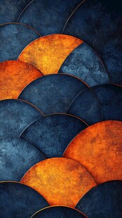 蓝橙相间的几何图案背景