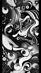 黑白海洋幻想艺术插画