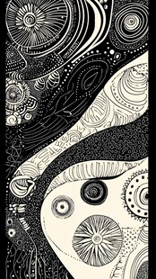 黑白抽象艺术线条装饰图案