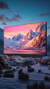 大屏展现壮丽雪山风光