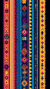 民族风几何图案彩色条纹