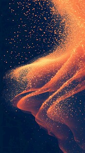 橙色粒子舞动梦幻背景
