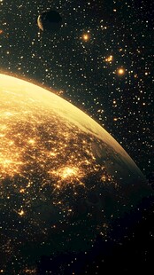 宇宙中的璀璨星球景象