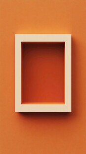 橙色背景中的空白矩形框