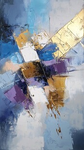 抽象色彩碰撞艺术画作