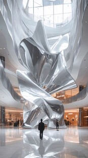 未来感金属艺术装置空间