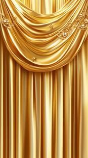 奢华金色垂坠装饰窗帘