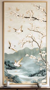 中式花鸟山水装饰画意境美