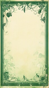 绿色藤蔓边框复古背景图