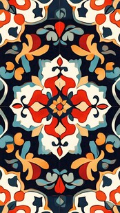 复古民族风花卉图案设计