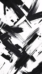 黑白笔触抽象艺术背景图