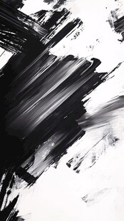 黑白笔触抽象艺术纹理