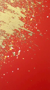 红色背景上的金色泼墨纹理