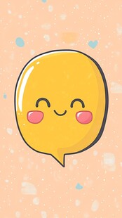 可爱笑脸气泡插画