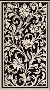 精美花卉雕刻图案设计