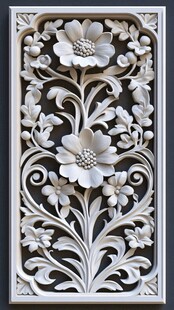 精美花卉木雕装饰图案