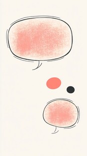 手绘简约对话气泡插画