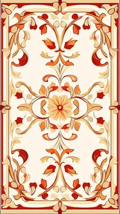 复古花卉边框装饰图案