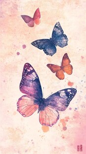 水彩蝴蝶梦幻飞舞画面