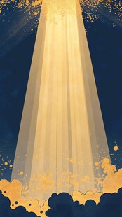 金色光芒从天而降奇幻场景