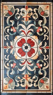 复古花卉瓷砖图案设计