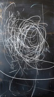 黑板上的随意白色线条涂鸦