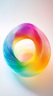 五彩斑斓环形艺术几何体