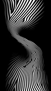 黑白线条扭曲抽象艺术图