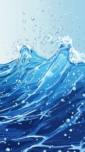 蓝色海浪水花动态场景