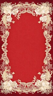 红色背景精致蕾丝花纹边框