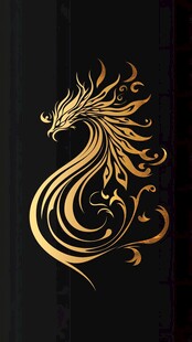 金色凤凰纹饰图案设计