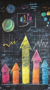 彩色箭头展现增长趋势