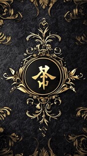 黑金奢华风中式茶主题图案