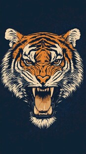 咆哮猛虎插画