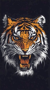 咆哮猛虎插画