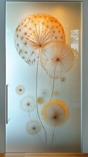 玻璃上的梦幻蒲公英装饰