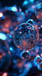 梦幻炫彩气泡特写