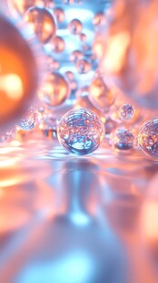 梦幻炫彩的透明气泡世界
